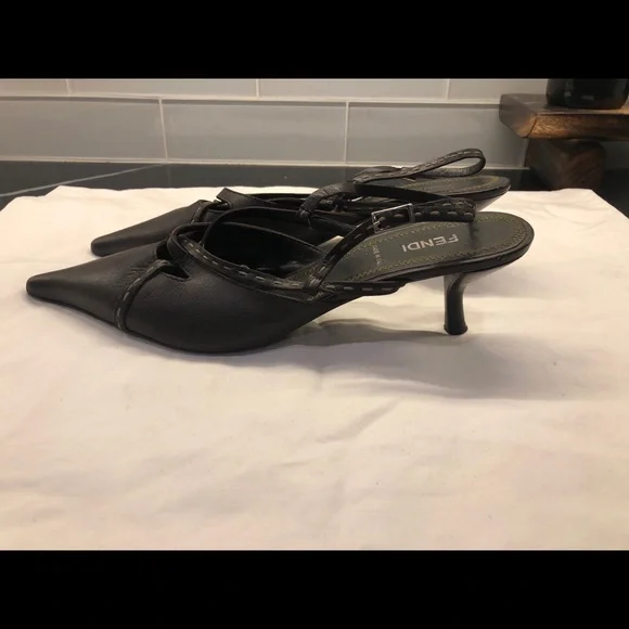 Fendi Black Leather Women's Shoes - Picture 5 of 9